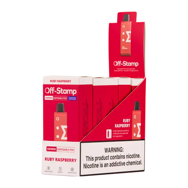 BUY 1 GET 1 FREE Ruby Raspberry Off Stamp SW9000 Disposable | Vape Amazon India Off Stamp
