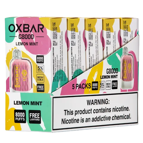 BUY 1 GET 1 FREE Lemon Mint Oxbar G8000 | Vape Amazon India Oxbar