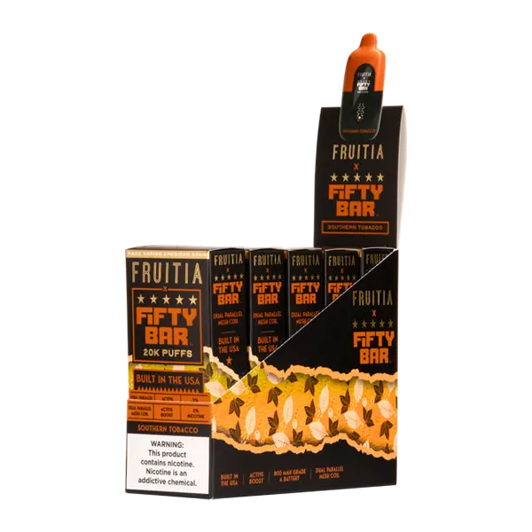 BUY 1 GET 1 FREE Southern Tobacco FRUITIA X Fifty Bar 20K | Vape Amazon India Fruitia