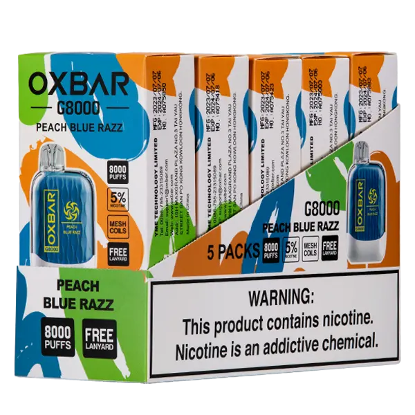 BUY 1 GET 1 FREE Peach Blue Razz Oxbar G8000 | Vape Amazon India Oxbar