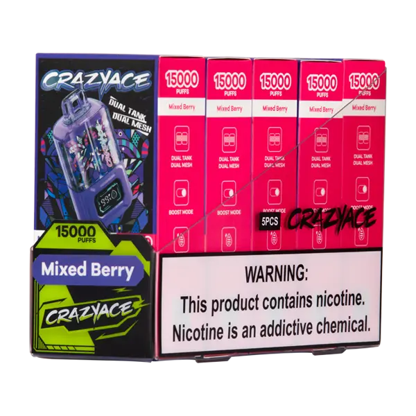 BUY 1 GET 1 FREE Mixed Berry Crazy Ace B15000 | Vape Amazon India Crazy Ace