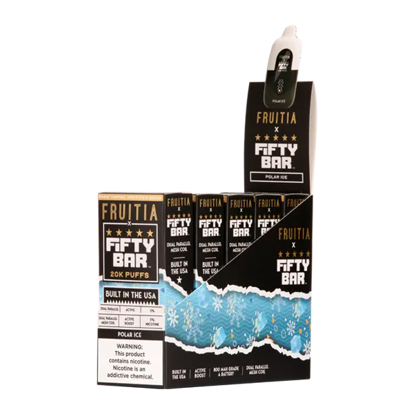 BUY 1 GET 1 FREE Polar Ice FRUITIA X Fifty Bar 20K | Vape Amazon India Fruitia
