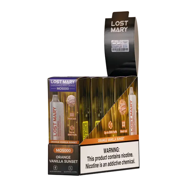 BUY 1 GET 1 FREE Orange Vanilla Sunset Lost Mary MO5000 (Glitter Edition) | Vape Amazon India Lost Mary