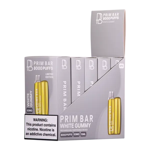 BUY 1 GET 1 FREE White Gummy Prime Bar 8000 | Vape Amazon India Prime Bar